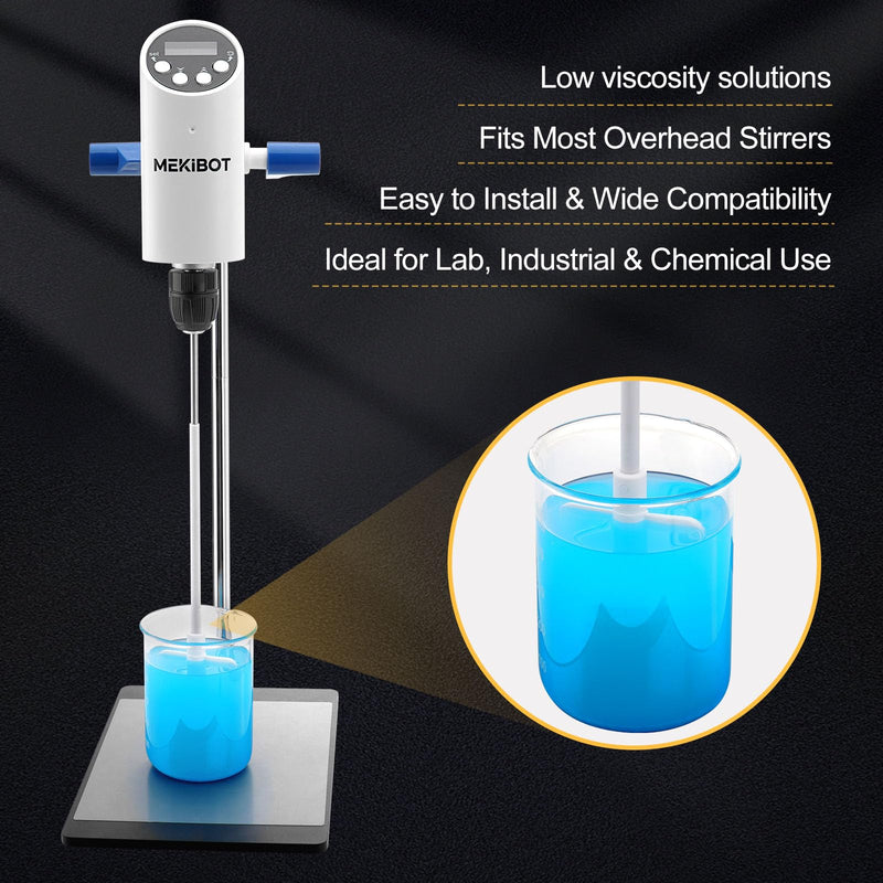 3-Hole Flat Stirring Paddle Blade, 350mm PTFE Overhead Stirrer Shaft for Lab Mixers