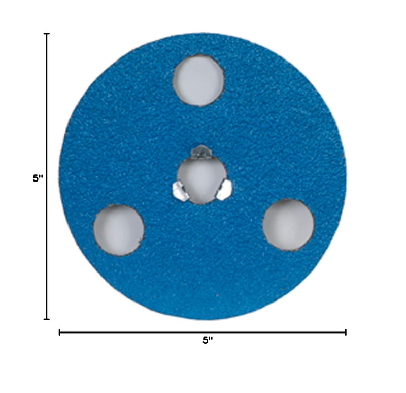 Norton BlueFire F826P AVOS Edger Speed-Lok Abrasive Disc, Fiber Backing, Zirconia Alumina, 5" Diameter, Grit 36 (Box of 5)