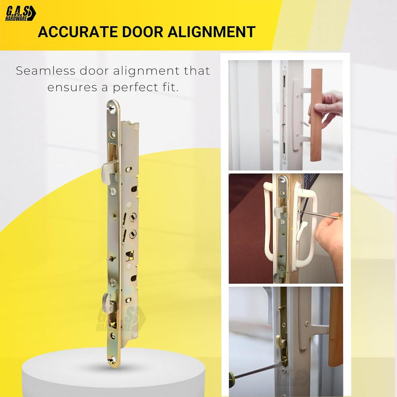 Multi-Point Mortise Lock Replacement with 11-3/4" Face Plate for Sliding Patio Glass Door | Dual-Point Security with Anti-Slam Pin - 11" Hole Spacing | Fix & Repair Locking Mechanism 11-3/4" Mortise Lock