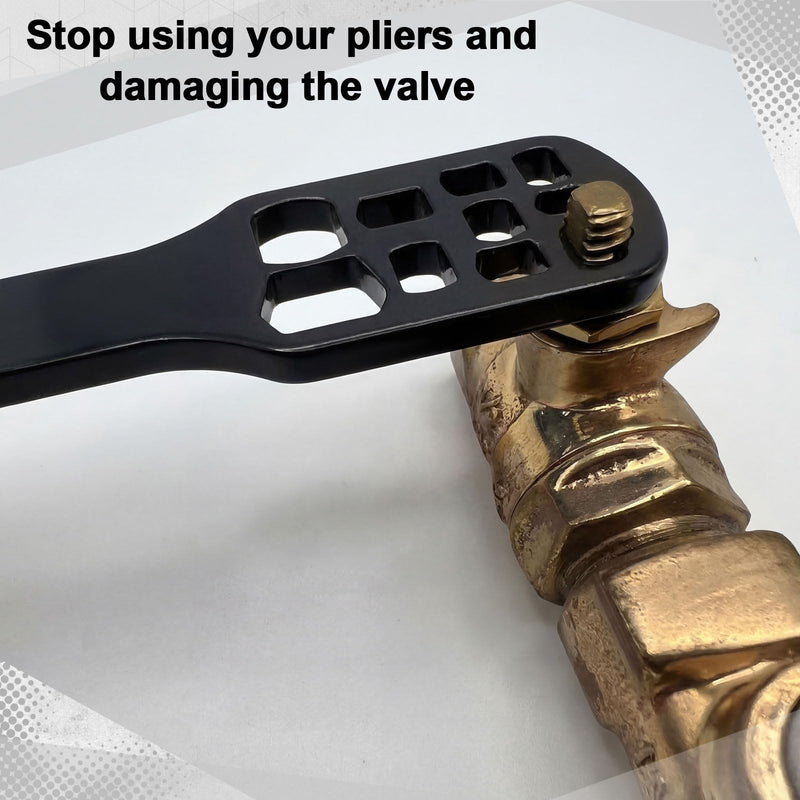 Zonon 1 Pcs Backflow Ball Valve Wrench Tool for Missing Handles Outdoor Water Shut Off Key Black Valve Wrench Plumbing Repair Tool for Meter and Hydrant Professional Durable