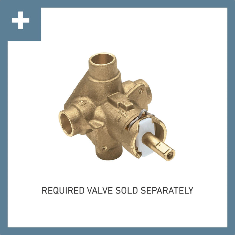 Moen Gibson Chrome Posi-Temp Pressure-Balancing Modern Valve Handle Only Trim, Valve Required, T2901