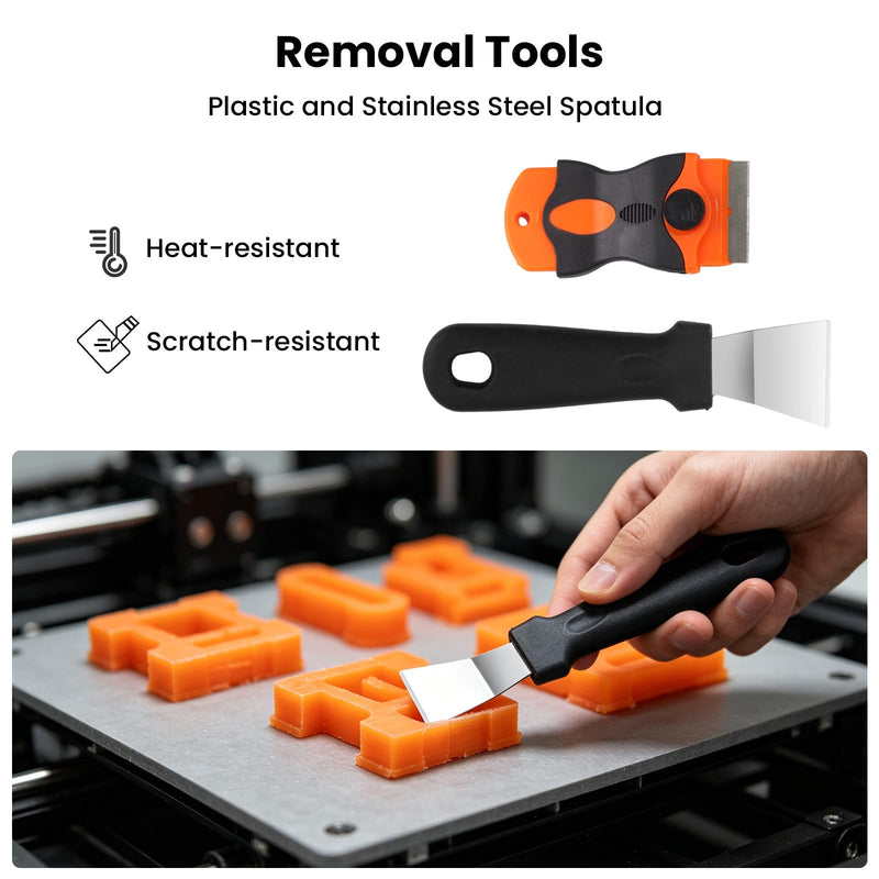 52 PCS Printer Accessories Tool Kit for 3D Printer, Compatible with FDM SLA Printing Machine, Includes Scraper, Tweezers, Nozzle Cleaning Needles, Deburring Tool, Flush Cutters for Beginner Printing | Complete set of accessories