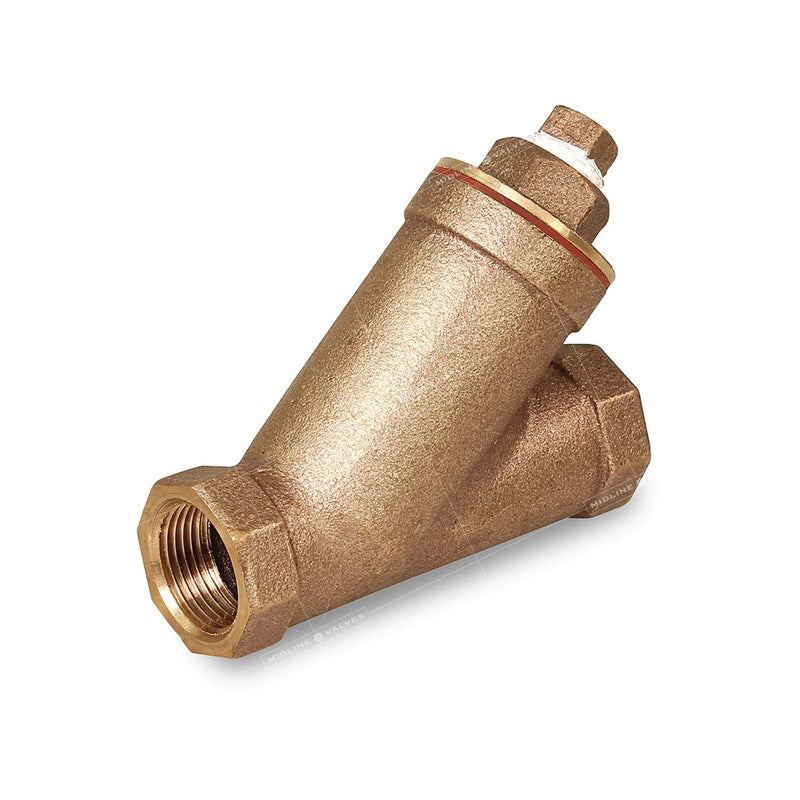 Midline Valve 322U234 Y-Strainer with Stainless Steel Mesh Screen, Pipeline Filter Valve 1/2 in. FIP, Cast Brass Single Pack 1/2 in.