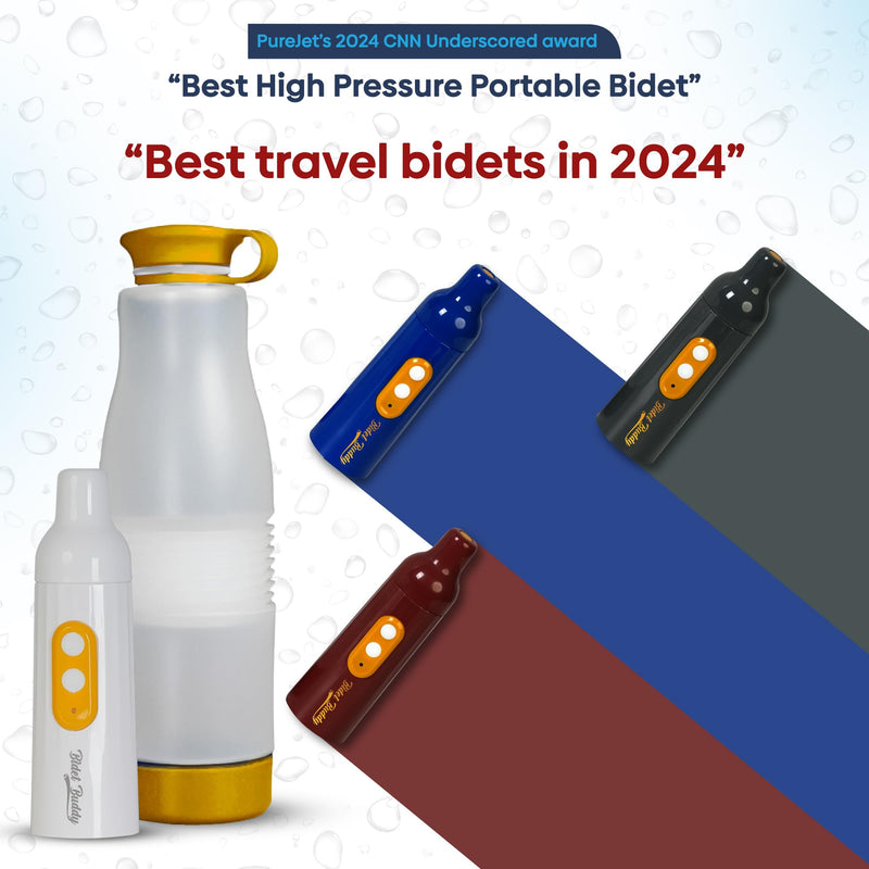 Portable Bidet | Bidet Buddy™ PureJet | High Pressure | Travel Bidet | 550ML Portable Bidet for Travel | Handheld Bidet | Rechargeable Electric Portable Bidet for Women & Men (Arctic White) Arctic White - NewNest Australia