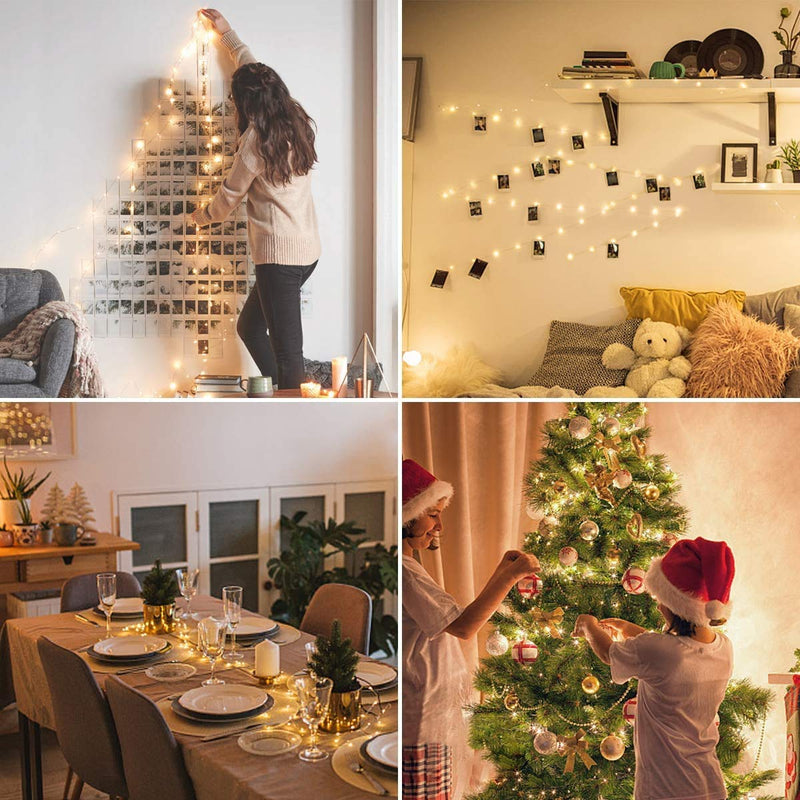 Lighting EVER Fairy Lights Plug in, 33ft 100 LED String Lights for Bedroom, Warm White Copper Wire Lights, Waterproof Indoor Outdoor Decorative Fairy Lights for Patio, Garden, Balcony, Vases, Craft 33 ft