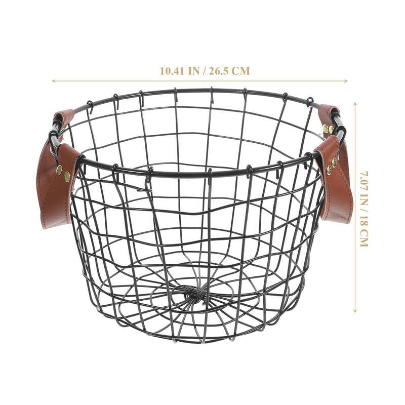 Uonlytech Portable Metal Wire Firewood Storage Basket with Handle Round Outdoor Firewood Organizer for Camping and Indoor Use Large Capacity Multi-purpose Iron Basket for Logs and Sundries