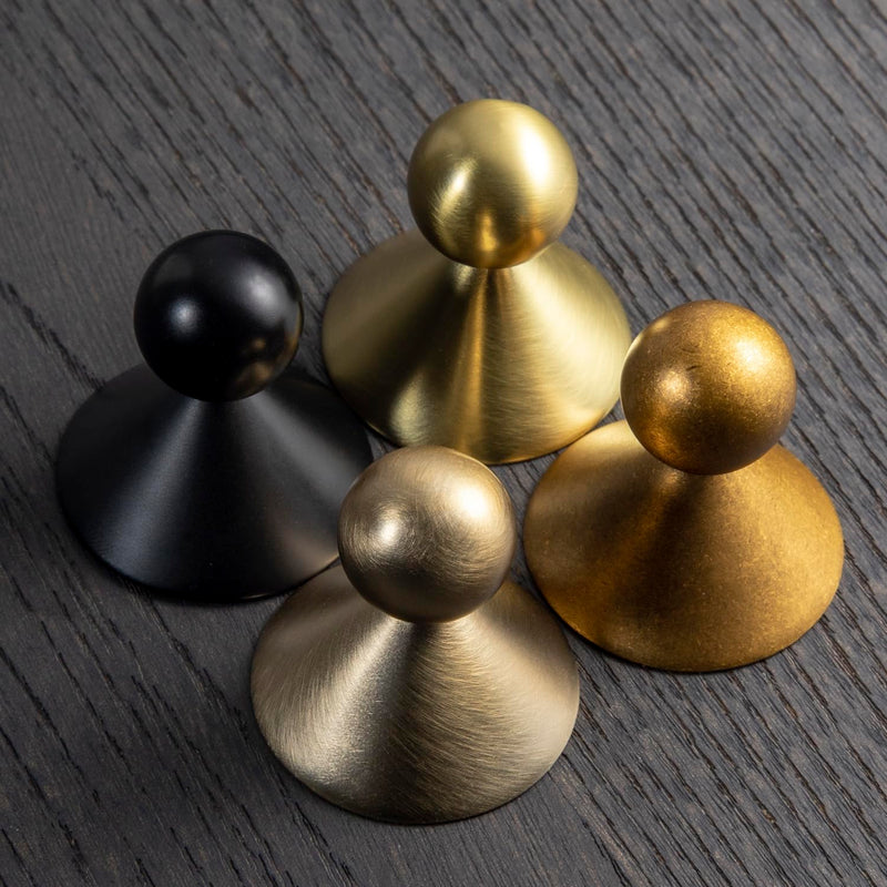 Goo-Ki Black Cabinet Knobs for Drawer Kitchen Zinc Alloy Hardware, 6pack Matte Black Single Hole/Screw Pulls Modern Cute Handles 6