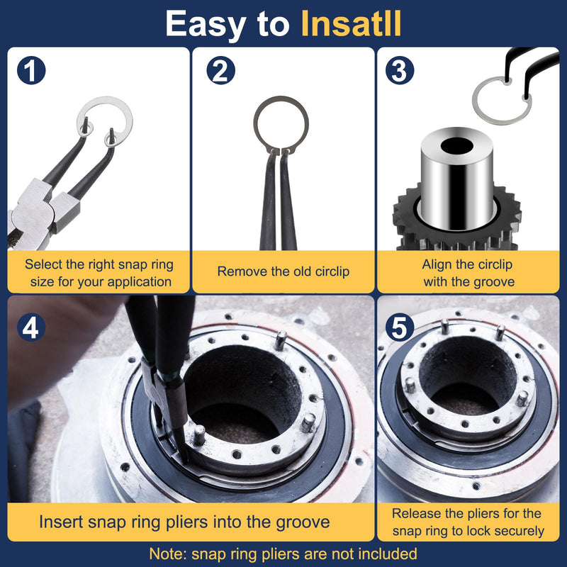 PATIKIL 52mm ID Internal Retaining Rings, 5 Pcs E-Clip Snap Ring 304 Stainless Steel Internal Circlip for Automobile Valve Equipment Bearings φ52mm