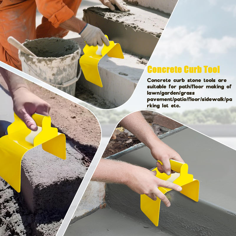 Concrete Curb Trowel, Garden Edging Curb Trowel Concrete Tool, Concrete Curb Trowel Edger, Landscape Curb Trowel with Putty Knife (Rectangle) Rectangle
