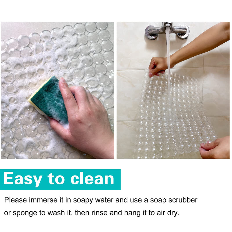 Coopay 2 Pack Kitchen Sink Mat Plastic Sink Protect Mat PVC Eco-Friendly Kitchen Adjustable Stainless Steel/Porcelain Dish Drying Pad Sink Protector for Bottom of Kitchen Sink, 15 x 11 Inches (Clear) Clear