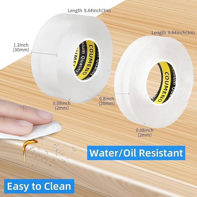 COUMENO Transparent Corner Protection, Furniture Corner Protection Tape, Home Nursery School, Kindergarten Classroom Safety Measures, Length 1.9 ft (3 m), Width 0.8 inches (20 mm), Thickness 0.08 inch (2 mm) - NewNest Australia