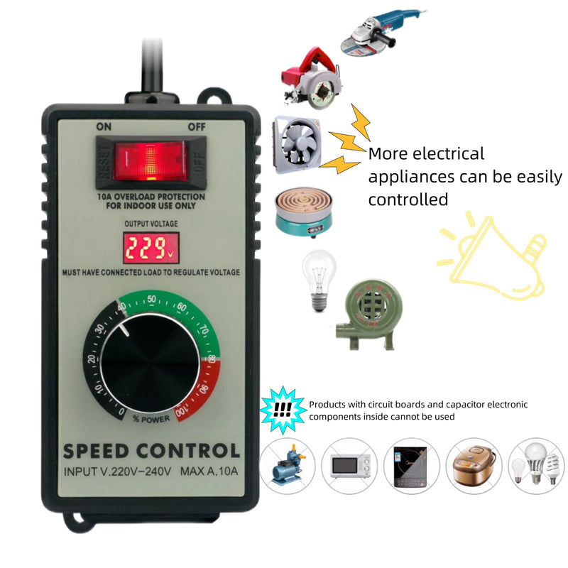 Adjustabe 4000W AC 110v Motor Speed Controller Angle Grinder, Hand Electric Drill Polishing Machine Fan Speed Controller Variable Speed Control Switch with Overload Protection