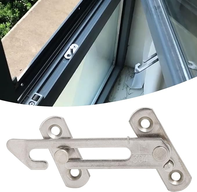 RUIRUIY Casement Limiter, Window Limiter Stainless Steel Casement Stopper Sliding Window Child Safety Lock Catch Fitting for Left and Right Window - NewNest Australia