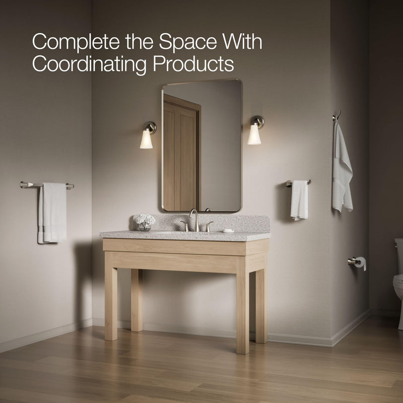 KOHLER 27396-BN Simplice Towel Arm, includes Installation Hardware, Vibrant Brushed Nickel
