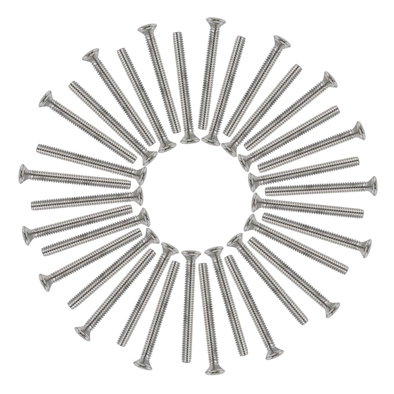 50Pcs Extra Long Outlet Screws, Electrical Wall Plate Switch and Receptacles Mounting Screws, 6#-32 x 1-1/2 Inches Outlet Extender Screws for Fix Wonky and Sunken Outlets, 18-8 Stainless Steel