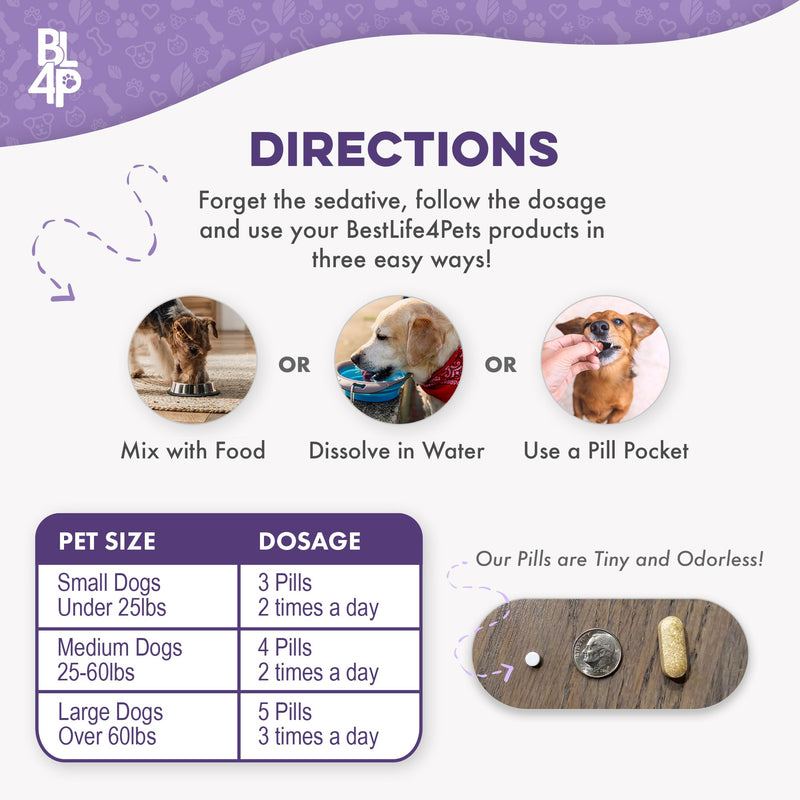 Peaceful Paws Dog Aggression & Noise Phobia Relief, Anxiety Relief for Dogs, Dog Calming Remedy for Biting, Barking, Chasing, Attacking, and Other Canine Behavior Issues, 400 Non-Drowsy, Small Pills - PawsPlanet Australia