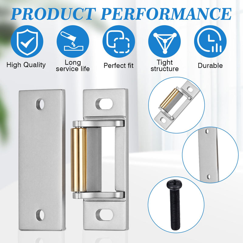 MorningRo 2 Sets Surface Mounted Roller Strike Plates, Sliver Rim Strike with Metal Shim Plates and Screws for Commercial Exit Doors, Panic Bar Exit Devices, Push Bar Door Hardware Replacement Silver