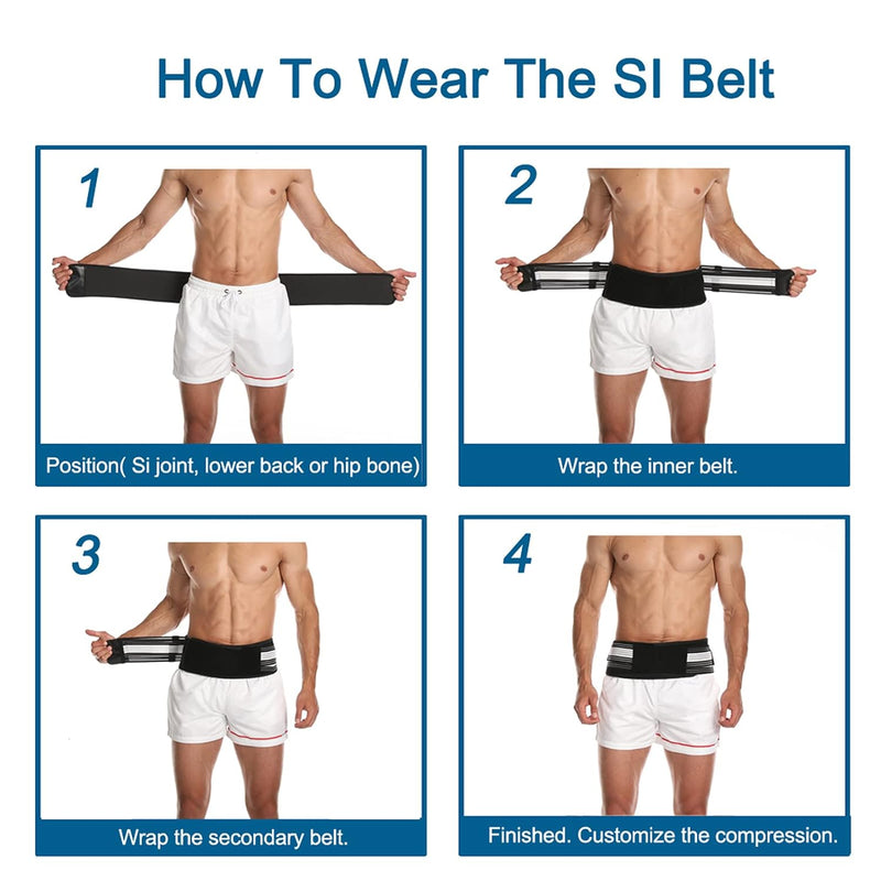 Posture Magic Sacroiliac SI Joint Support Belt for Women and Men - Reduce Sciatic, Pelvic, Lower Back and Leg Pain - Stabilize SI Joint (Plus (Hip Size 46-55")) Plus (Hip Size 46-55") - NewNest Australia