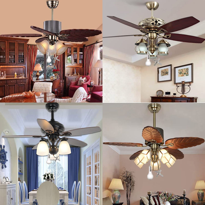 Ceiling Fan Pull Chain, 2 pieces 3mm Diameter Beaded Ball Fan Pull Chain, 12 Inches Fan Pulls Set with Connector (ORB) short Orb