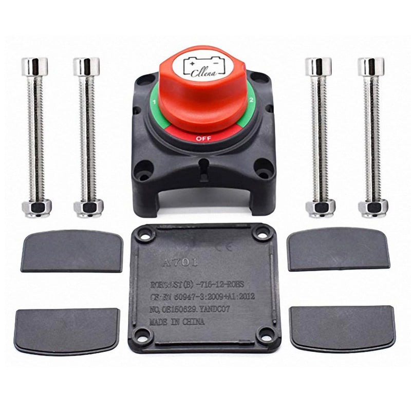6-60V Battery Disconnect Switch Isolator for Marine Boat Car RV ATV UTV | 200A/275A Heavy Duty Waterproof Dual Battery Disconnect Switch Kill Isolator for Marine Boat Car RV ATV UTV ASW-A701S Model 2