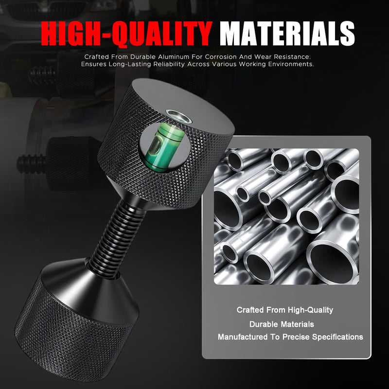 4 Pcs Flange Two Hole Pins, 1-1/8" & 1-5/8" Two Hole Hardware Pins with Built-in Level, 6061 Aluminum Detachable Double Hole Flange Pins for Pipe Fitting, Black