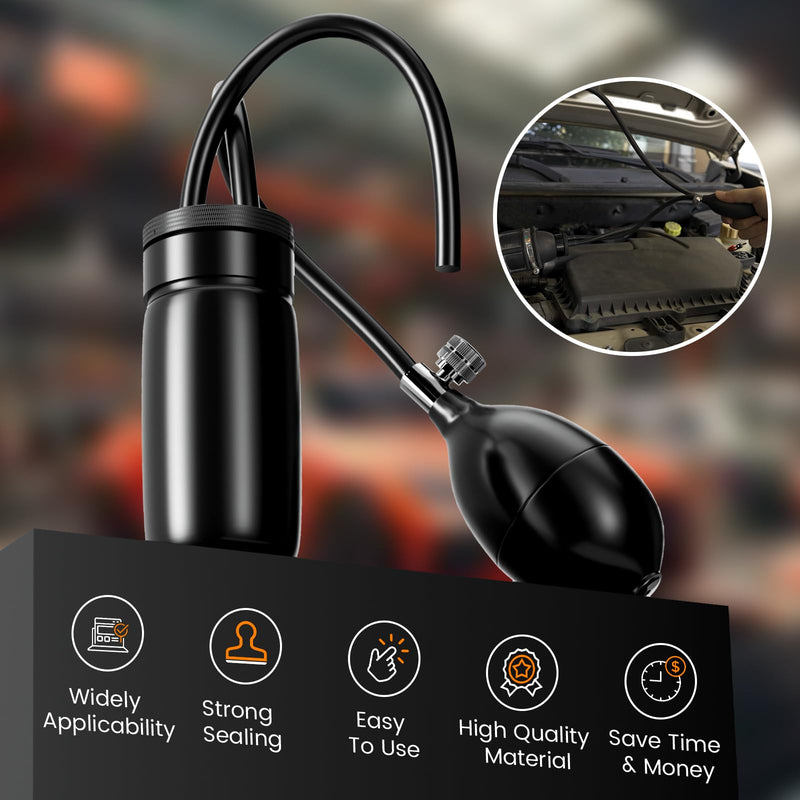 Universal Easy Quick Intake Adapter, Automotive Smoke Machine Intake Bladder, Inflatable Leak Block Off Bladder for 12V Vehicle Pipes Fuel Leakage Detector,Easy to Detect Fuel Leaks