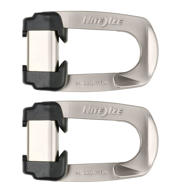 Nite Ize CamJam HookLock Strap Hook - Spring-Actuated Tie Down Hook - Corrosion-Resistant Hook & Tempered Steel Cargo Fastener - Heavy-Duty Load Securing for 1-Inch Straps - Large (2 Pack)