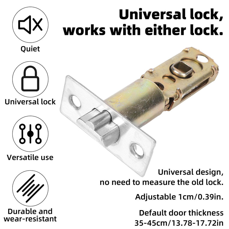 4pcs Adjustable Deadbolt Latch 60/70mm(2-3/8" or 2-3/4"), Zinc Alloy Universal Replacement Interior Door Latches Durable Door Knob Parts for Lever Handles & Knob Tubular Mortice Locks