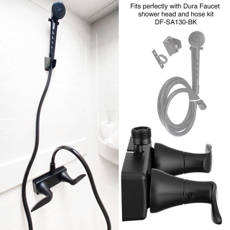 Dura Faucet DF-SA100LH-MB RV Shower Faucet Valve Diverter with Winged Levers (Matte Black) Matte Black
