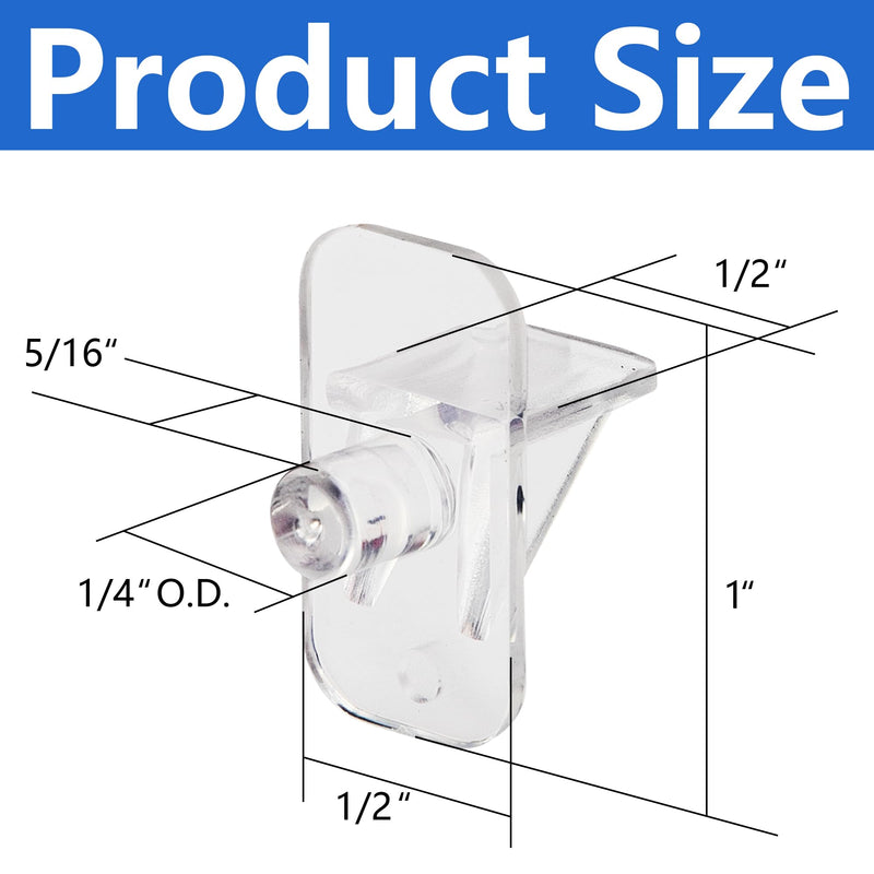 24 Pcs Shelf Holders Pegs-1/4 Inch Clear Plastic Cabinet Shelf Clips-Furniture Support Pin for Kitchen Cabinet Wood Shelving Shelf Bookcase Pegs Replacement 24 Pcs
