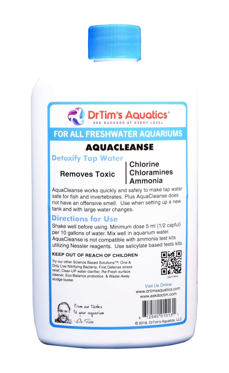 DrTim’s Aquatics AquaCleanse for Freshwater Aquariums – 16 oz – Tap Water Conditioner – Prepares Water for Fish Tanks, Supports Visual Clarity & Stable, Balanced Parameters DrTim's Aquatics AquaCleanse Freshwater 16oz
