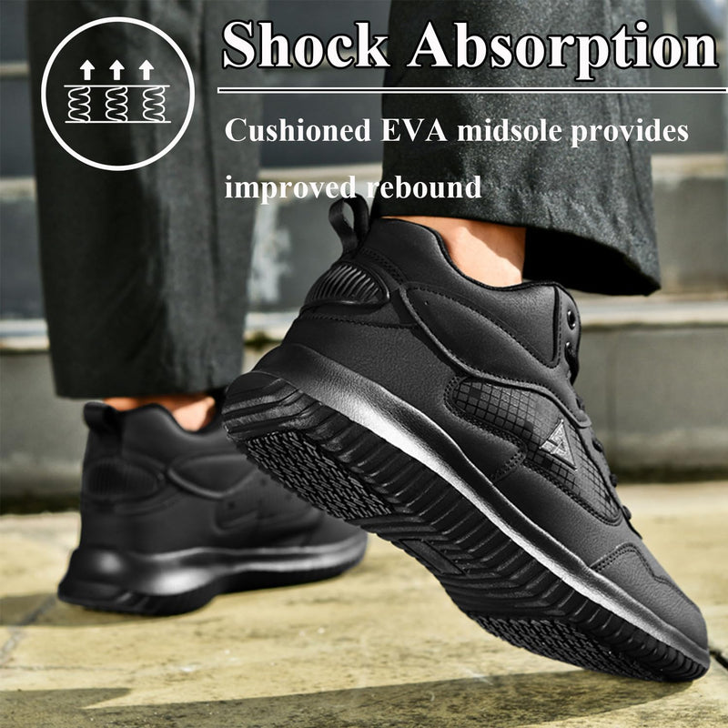 Non Slip Work Boots for Men Oil Resistant Food Service Shoes Comfortable Slip On Chef Shoes for Restaurant Hospital 10.5