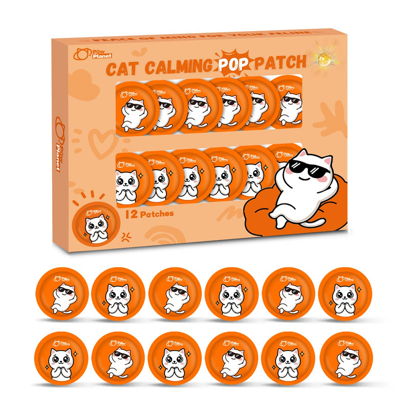 PAW PLANET Cat Pheromones Calming Patches to Promote Relaxation, Multi-cat Social Comfort & Interaction, Daily Home Use & No Plug-in Needed, Ideal for Travel & Support, 12 Count (Orange) Orange