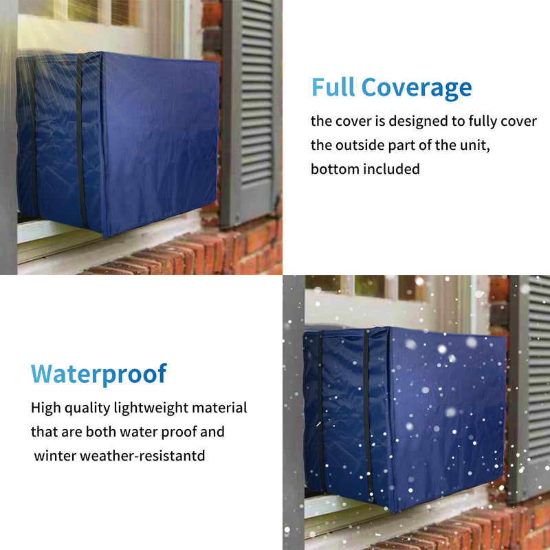Air Conditioner Cover,Outdoor Air Conditioner Covers Window Dust-Proof Waterproof Winter AC Cover for Outside Units (25.5"W x 17"H x 20.5"D) blue 25.5"W x 20.5"D x 17"H