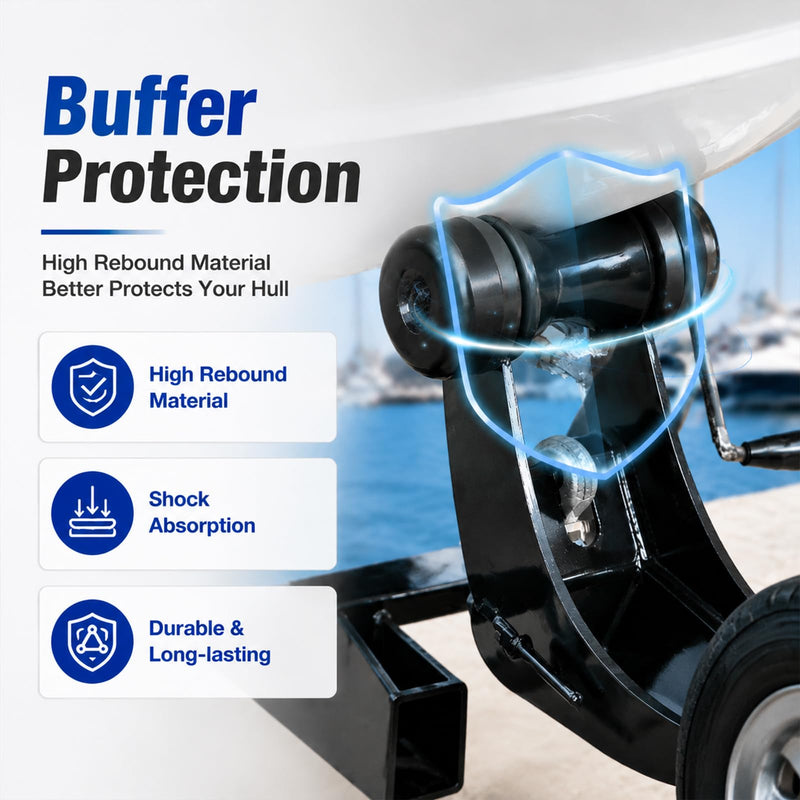 3" Boat Trailer Bow Stop Roller by 1/2" Shaft Upgraded TPU for Boat Trailer