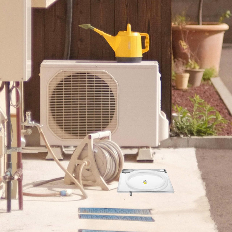 Air Conditioner Drip Pan 16 Inch Stainless Steel External Unit Water Tray with 6.5 Feet Drain Hose and Clamp Universal Ac Drain Pan for Portable and Outdoor Air Conditioning Units Silver 40.00X40.00X3.50CM