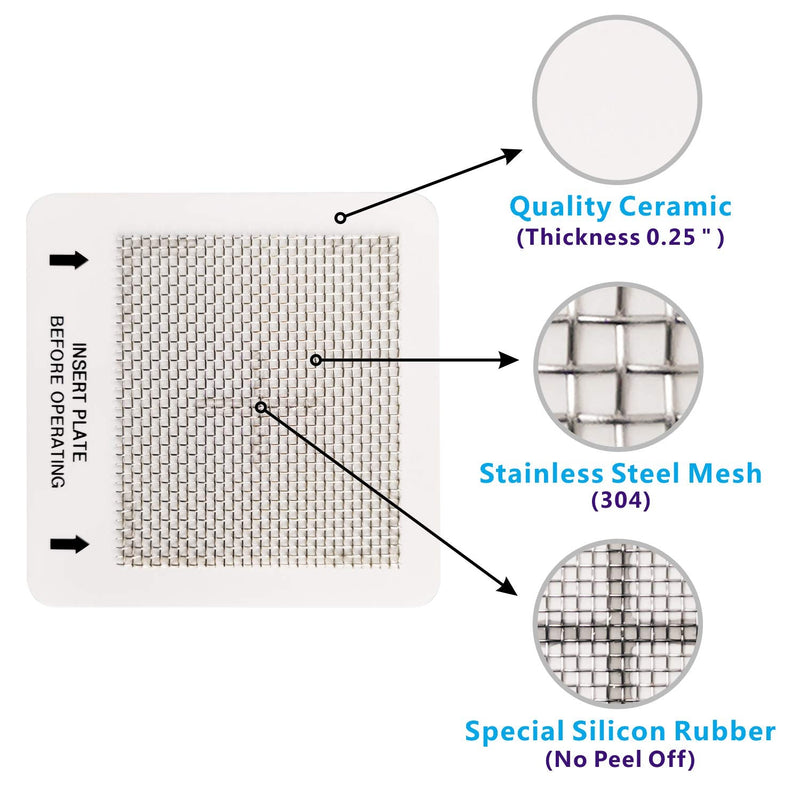 Universal Ceramic Ozone Plates for Generic Ozone Generators Washable Purification Air Purifier, 4.5" x 4.5" Inches Replacement Ozone Plates (2Pack) 2Pack Small