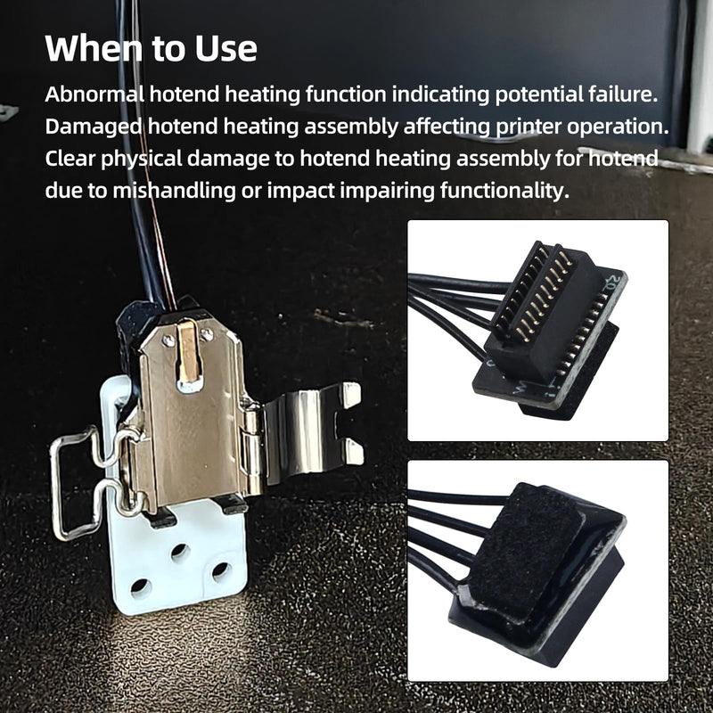 Orignall Hotend Heating Assembly for BambuLab P2S: Quick-Change Replacement with Ceramic Heater Cartridge Thermistor and Mounting Base Clip 3D Printer Accessories