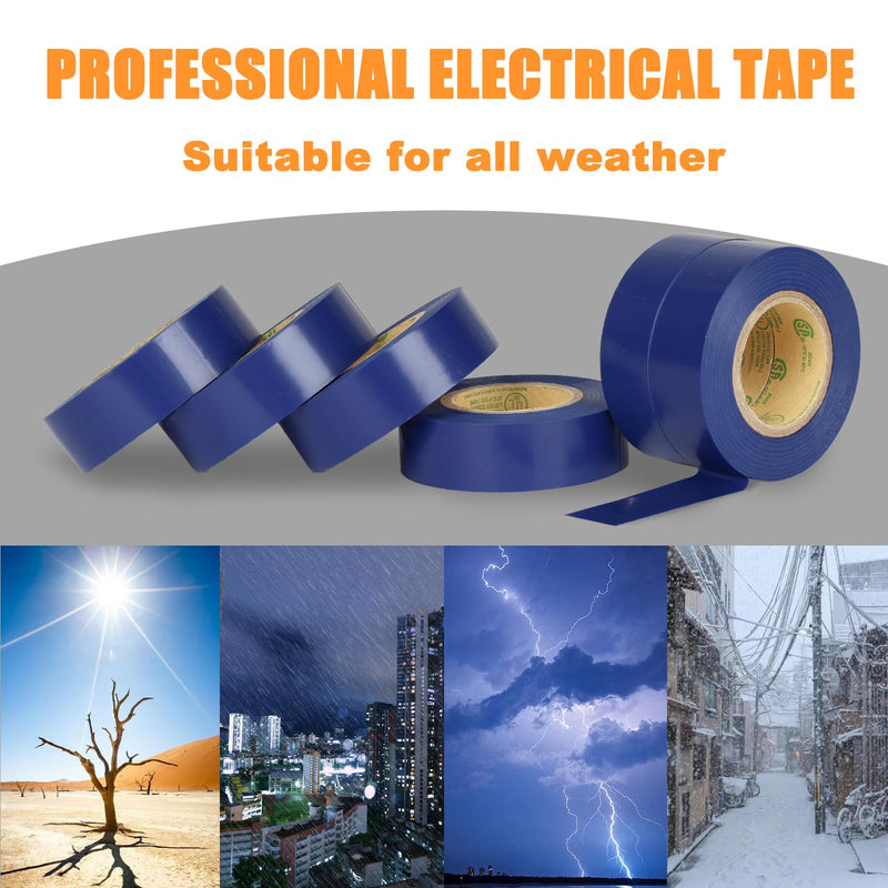 Blue Electrical Tape, UL Approved, Industrial Grade Vinyl Electrical Insulating Tape, Electric Tape for Improvement Electrical Equipment, 0.7in X 33ft (3 Pack) Blue