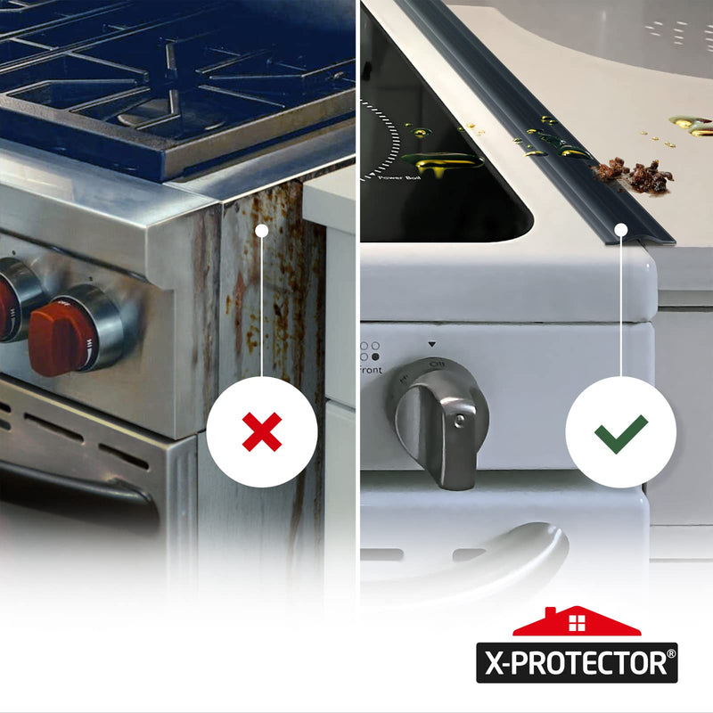 Silicone Stove Gap Cover X-Protector – 50” x 1" Guard Between Stove and Counter – Self-Adhesive Premium Counter Gap Filler – Heat Resistant Oven Counter Gap Protector – Silicone Stove Top Spill Guard Narrow (50" x 1")