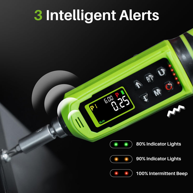 1/4" Drive Digital Torque Screwdriver, 0.09-6N.m for Gunsmithing | 0.8-53.1In.Lb Inch Pound Screwdriver Torque Wrench with ±2% Accuracy, Vibration Buzzer Indicator for Bike,Mounting,Electronic 0.8-53.1 In.Lb/0.09-6 N.m