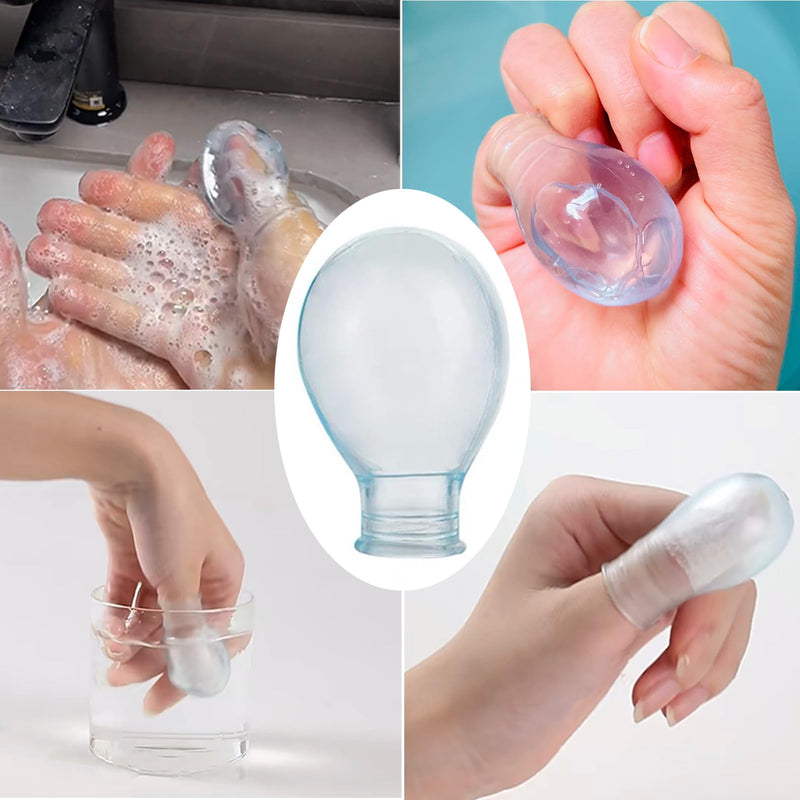 Finger Waterproof Sleeve, Toe Soak Sleeve, Nail Bath Soaking, 3 Pack Reusable Silicone Toe Waterproof Protectors for Shower Bath (2 Small 1 Large) 2 Small 1 Large