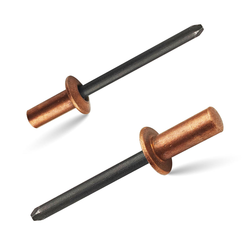 60Pcs Closed End Pop Rivets Kit, 3/16" x3/8,1/2",5/8" 3 Sizes (20 Each) - Copper Dome Head with Steel Mandrel, Sealed Blind Rivets (4.8x10,12,16mm) Copper Steel 3/16"x3/8,1/2",5/8"