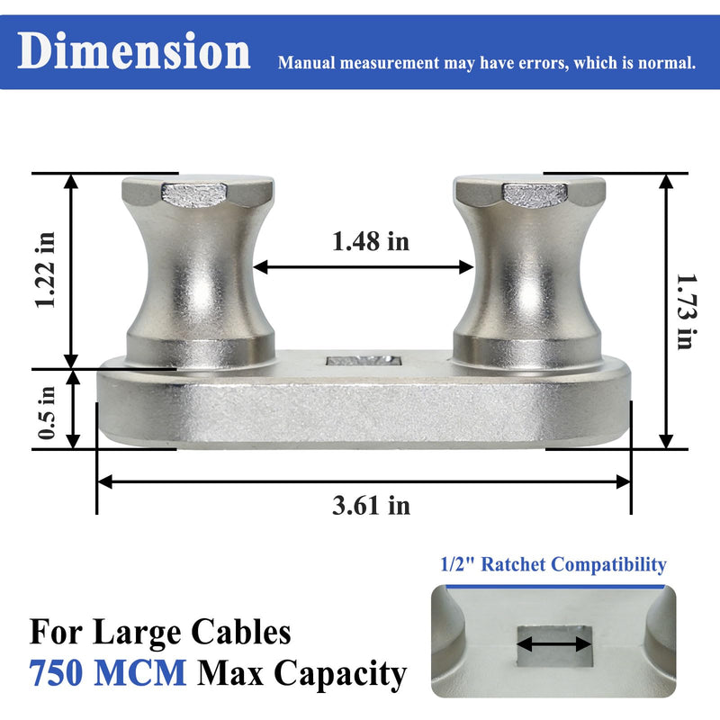 77460 Cable Bender Tool, Connects to 1/2'' Ratchet, Wire Bending Tool-Maximum Bending Up to 750 MCM, Simplify Wire Bending Task 77460 1pc