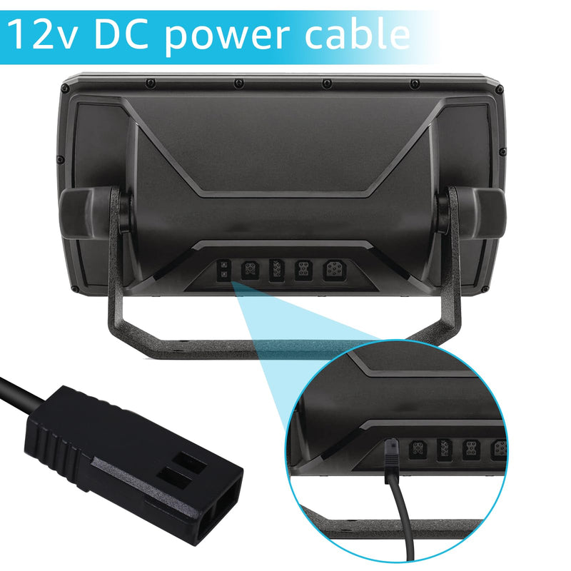 12V DC Power Cord 720105-1, Replacement Fish Finder Charger Cable, Compatible with Humminbird PC, All ICE Helix & Flasher Models Fishing Finder Power Cable