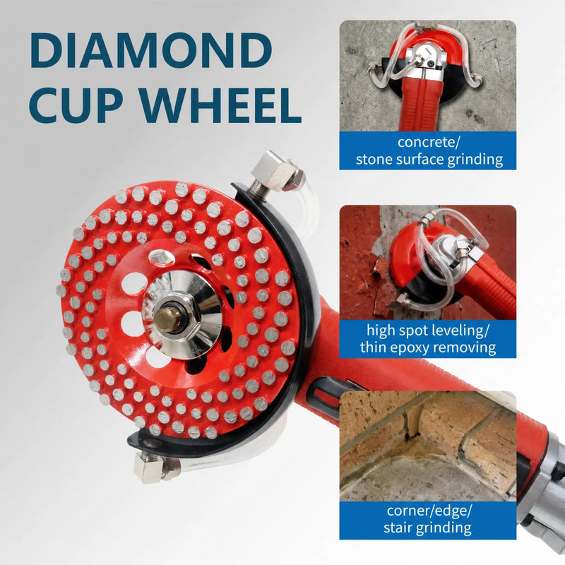 5” Concrete Grinding Wheel, Diamond Grinding Cup Wheel for Marble Granite, Angle Grinder Cup Wheel Fits 7/8-5/8 Inch Arbor, 16/20 Coarse Grit, Dot Segment 5''