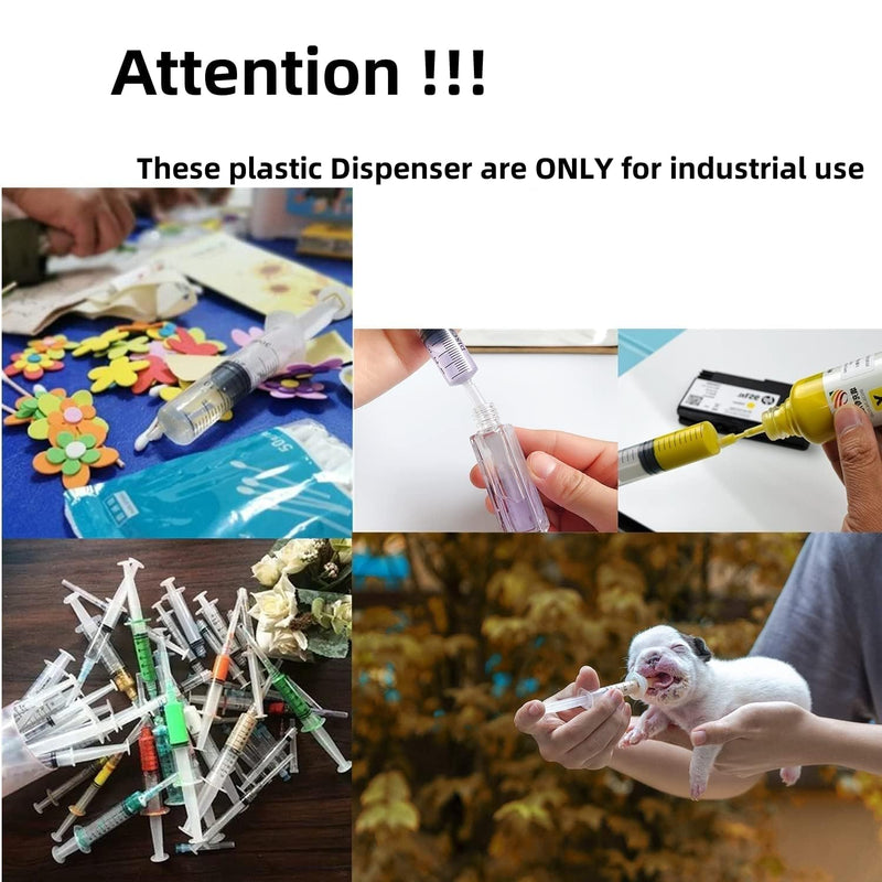 25 Pack 1ml, 3ml, 5ml, 10ml, 20ml Glue Dispenser with14ga,16ga, 18ga, 20ga, 22ga Glue Dispensing tip and Caps for Measuring and Refilling, Glue Applicator or Oil 25 Pack