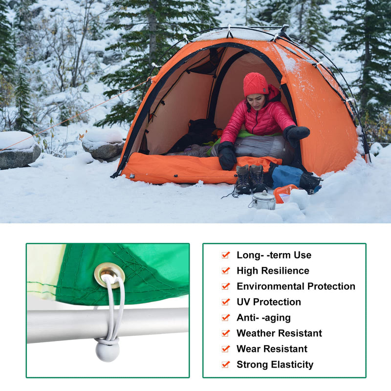 50PCS White Ball Bungee Cords, 6 Inch Heavy Duty Outdoor Bungee Cord with Balls, Tarp Tie Down Bungee Balls for Shelter, Camping, Cargo,Tent Poles UV Resistant