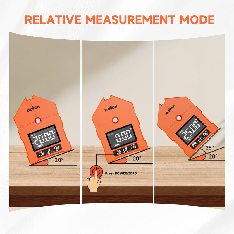 DOVOH 3-in-1 Digital Angle Finder with Laser, Digital Angle Gauge, WG-3L | 3 Green Beams, Magnetic, Rechargeable Inclinometer, Digital Level with Laser, For Woodwork, Hanging Picture, Saw, Carpentry