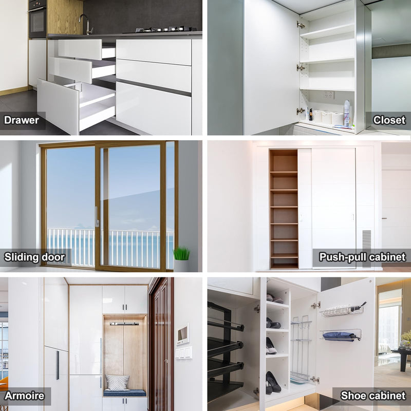 Cabinet Magnet Jiayi Door Catch, 8 Pack Ultra Thin Cabinet Door Magnetic 30 LB Kitchen Drawer Magnets Closures, Door Magnetic Catch Cupboard Double Magnets Latch for Wardrobe Closet Door Closing Sliver
